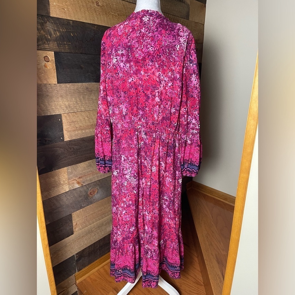 FRYE AND CO Pink Floral Tie Front Sundress, Size XXL - Picture 6 of 14